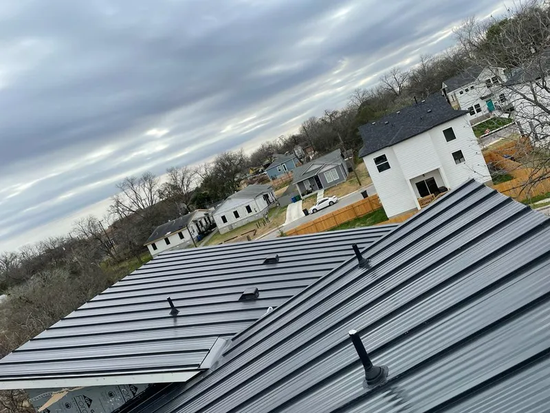 Standing seam metal roof panels with vents for Skylight Repair in Lago Vista